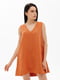 Платье А-силуэта оранжевого цвета | 6299696 | фото 5