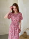 Платье А-силуэта розовое в принт | 6301104 | фото 5