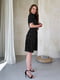 Сукня А-силуету чорна в принт | 6301105 | фото 2