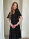 Сукня А-силуету чорна в принт | 6301105 | фото 5