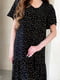 Платье А-силуэта черное в принт | 6301105 | фото 6
