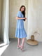 Платье А-силуэта голубое в принт | 6301109 | фото 2