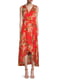 Платье А-силуэта красное в принт | 6302619 | фото 2
