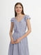 Платье А-силуэта голубое с принтом | 6305531 | фото 2