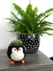 Горщик-кашпо для квітів пінгвін чорний з принтом | 6306046 | фото 2