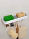 Набор для ванны: полка глубокая, двойная мыльница и термостойкие крючки (2 шт.) | 6305818 | фото 2