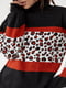 Джемпер черный с леопардовым орнаментом | 6306517 | фото 4