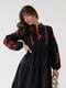 Сукня А-силуету чорна з вишивкою | 6306831 | фото 3