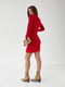 Платье-свитер красное с объемной вязкой сердечки | 6307030 | фото 2