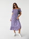 Платье А-силуэта фиолетовое в цветочный принт | 6307038 | фото 6