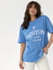 Футболка голубая с надписью Boston | 6307177 | фото 5