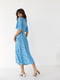 Сукня А-силуету блакитна в принт | 6307241 | фото 2