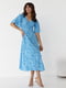 Сукня А-силуету блакитна в принт | 6307241 | фото 3