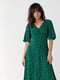 Платье А-силуэта зеленое в горох | 6307242 | фото 3