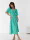 Сукня А-силуету смарагдового кольору з принтом | 6307247 | фото 2