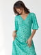 Сукня А-силуету смарагдового кольору з принтом | 6307247 | фото 4
