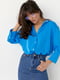 Блуза с укороченным рукавом голубая | 6307300 | фото 5