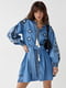 Сукня-А силуету синя з вишивкою | 6307431 | фото 2