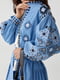 Сукня-А силуету синя з вишивкою | 6307431 | фото 3
