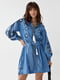 Сукня-А силуету синя з вишивкою | 6307431 | фото 4