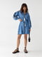 Сукня-А силуету синя з вишивкою | 6307431 | фото 7