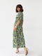 Платье А-силуэта зеленое в цветочный принт | 6307560 | фото 2