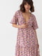 Платье А-силуэта розовое в цветочный принт | 6307561 | фото 3