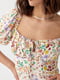 Платье А-силуэта бежевое в цветочный принт | 6307565 | фото 4