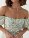 Сукня А-силуету салатова в квітковий принт | 6307697 | фото 4
