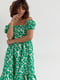 Сукня-А силуету зелена в квітковий принт | 6307730 | фото 3