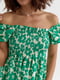 Сукня-А силуету зелена в квітковий принт | 6307730 | фото 4