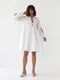 Платье-А силуэта белое с вышивкой | 6307742 | фото 5