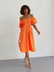 Платье-А силуэта оранжевое | 6307755 | фото 5
