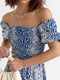 Сукня А-силуету синя з принтом | 6307913 | фото 4