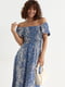 Сукня А-силуету синя з принтом | 6307913 | фото 6