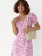 Сукня А-силуету рожева з принтом | 6307950 | фото 3