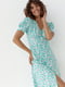 Сукня А-силуету м'ятного кольору з принтом | 6307951 | фото 3