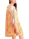 Сукня А-силуету помаранчева з принтом | 6324288 | фото 2