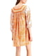Сукня А-силуету помаранчева з принтом | 6324288 | фото 3