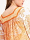 Платье А-силуэта оранжевое с принтом | 6324288 | фото 4