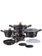 Набір посуду 13 предметів Haus Metallic Line Carbon Pro Edition | 6317643