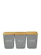 Набір контейнерів із бамбукового полотна 11*11*10.6см 3шт (сірий) | 6323088