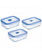Набор контейнеров PureBoxActive прямоугольных с голубой крышкой 380,820,1220 мл | 6323603
