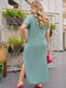 Сукня-бохо фісташкового кольору з принтом | 6325917 | фото 3
