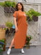 Сукня-бохо цегляного кольору з принтом | 6325919