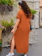 Сукня-бохо цегляного кольору з принтом | 6325919 | фото 2