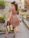 Сукня А-силуету кольору мокко у горох | 6325920 | фото 2
