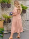 Сукня А-силуету кольору мокко у горох | 6325929 | фото 3