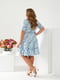 Сукня А-силуету блакитна з принтом | 6325947 | фото 3