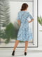 Платье А-силуэта голубое с принтом | 6325947 | фото 5